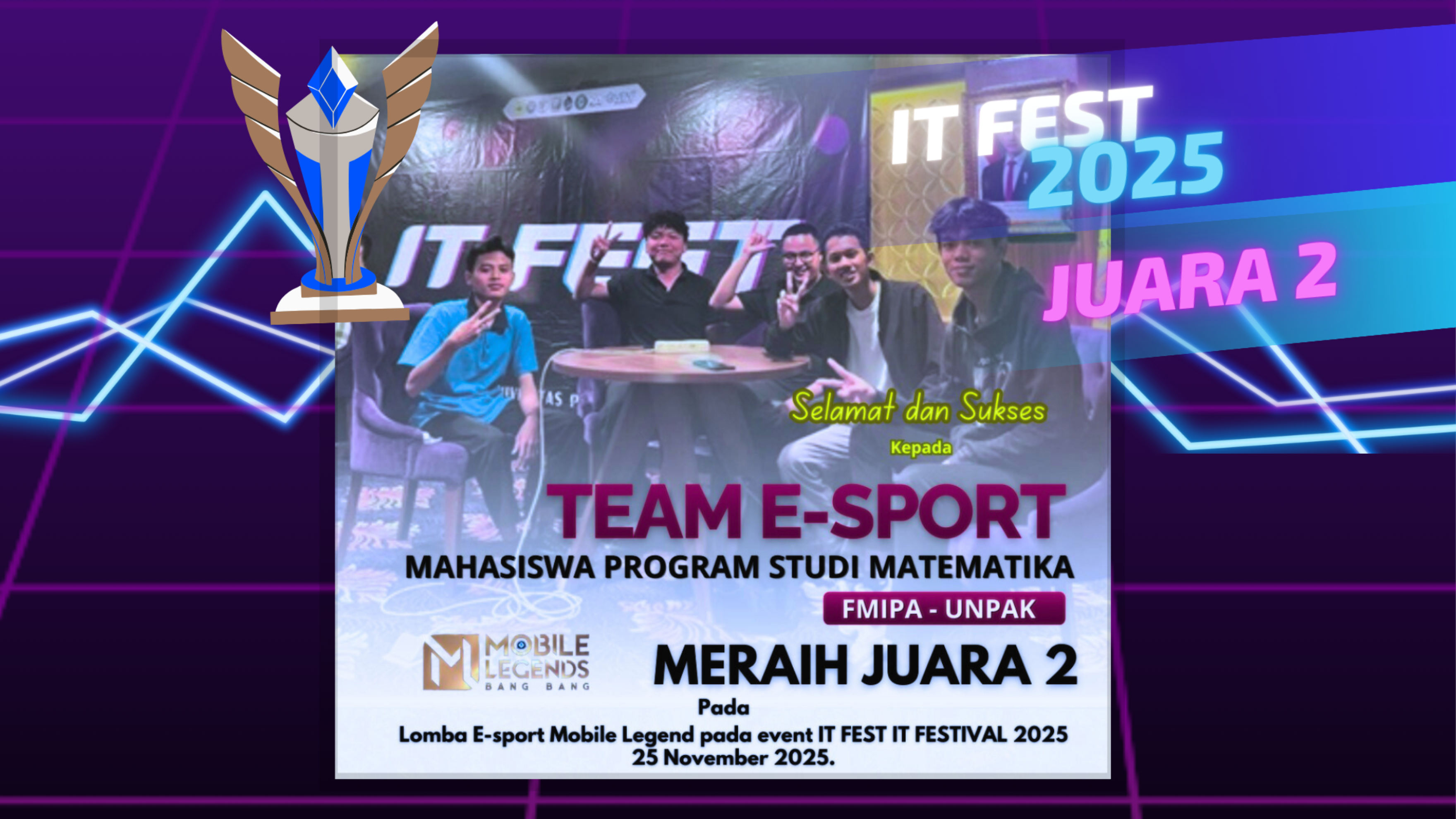 Team E-Sport Mahasiswa Matematika Mobile Legend Juara 2